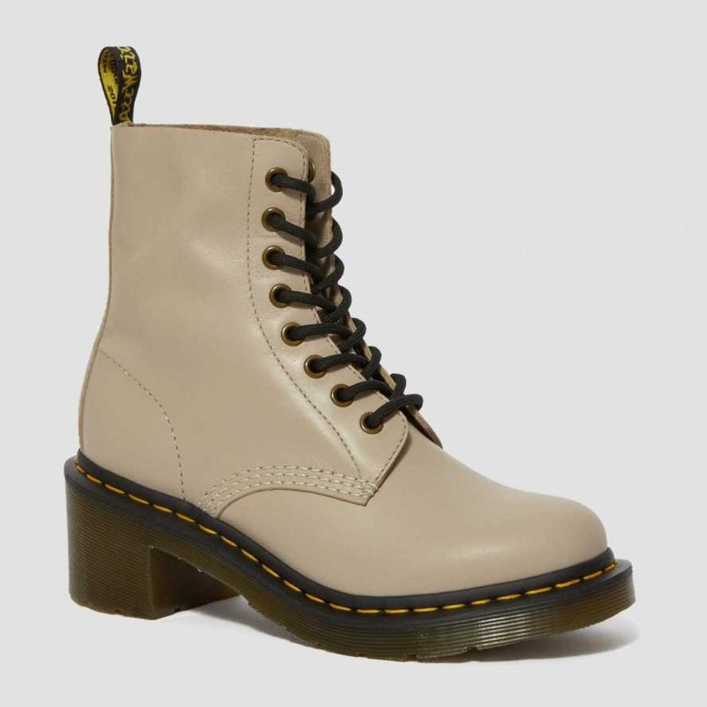 Dr. Martens CLEMENCY WOMEN'S LEATHER HEELED LACE UP BOOTS